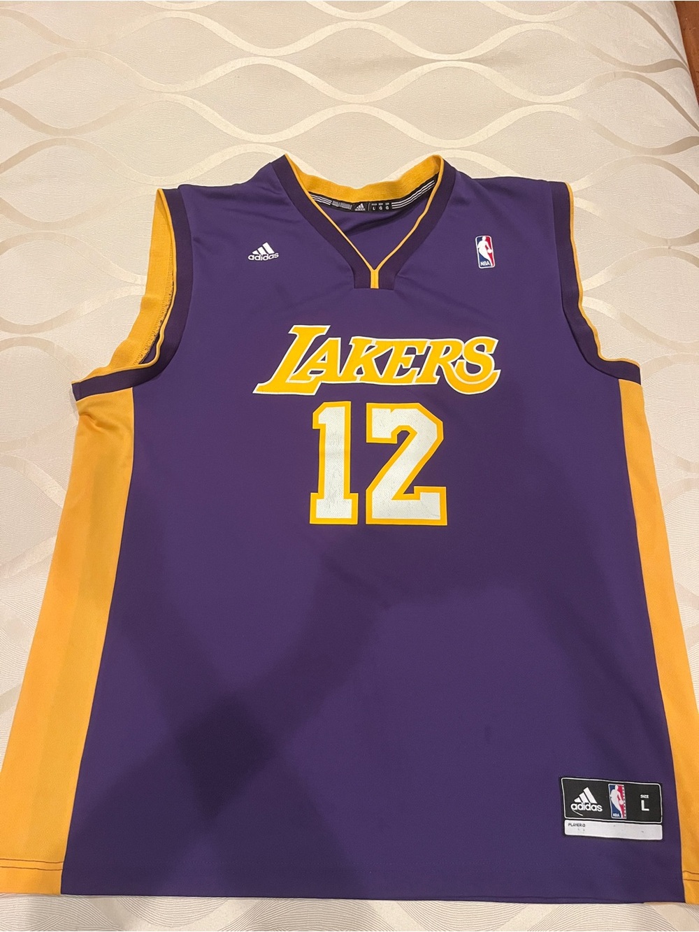 Adidas Purple and Gold Lakers Basketball Jersey